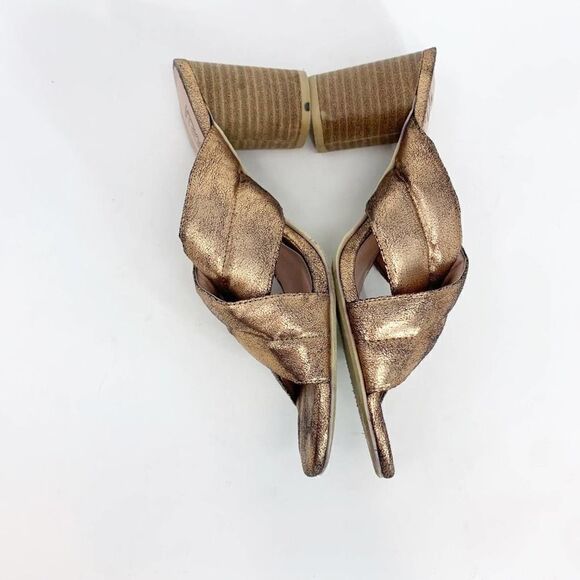 Amuse Society x Matisse Womens Shine On Gold Stacked Heel Slide Sandals Size 8 M - Picture 5 of 8
